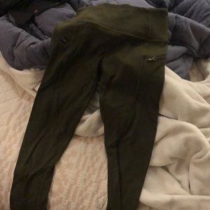 Green lululemon fleece lined leggings
